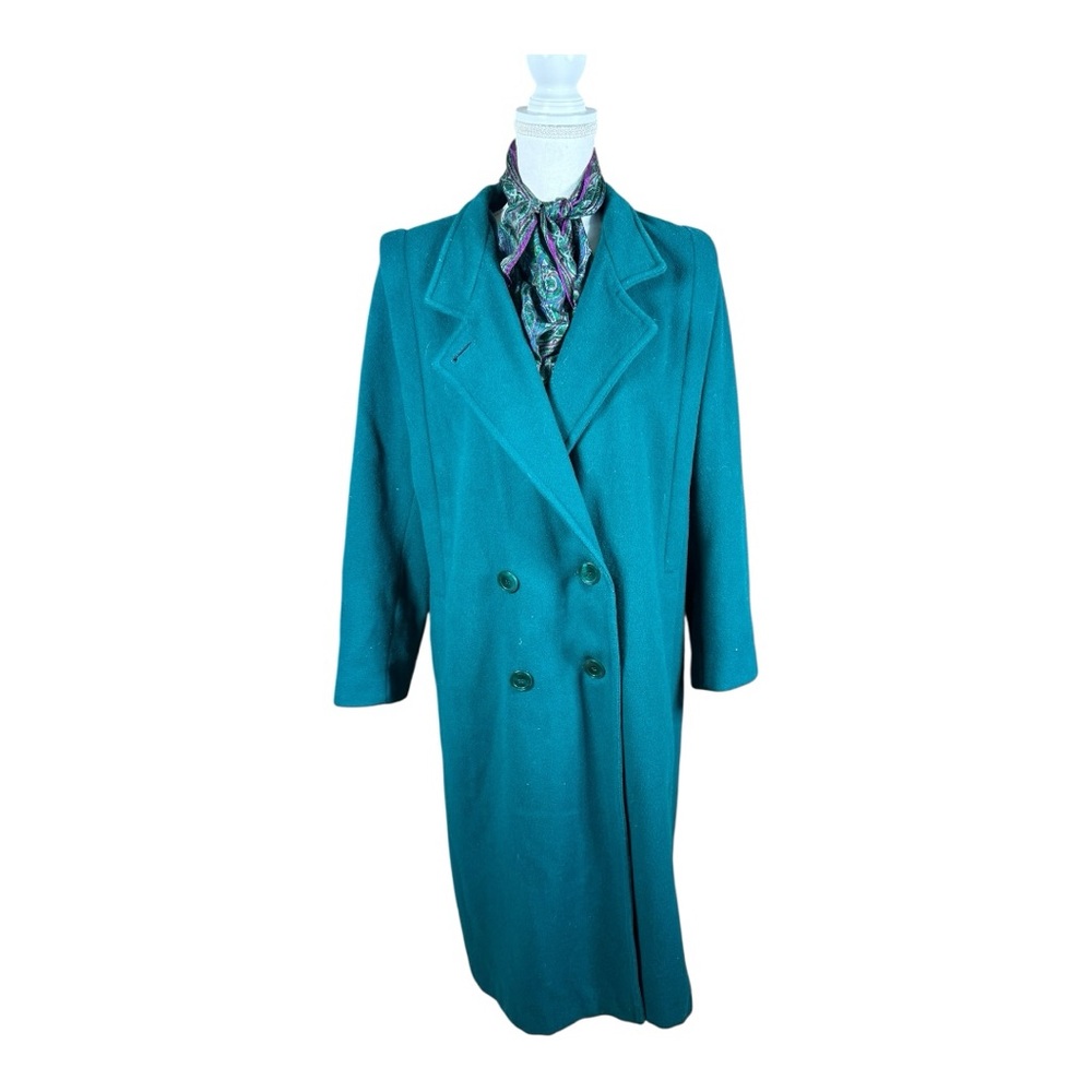 Vintage Green Double-Breasted Women's Trench Coat‎